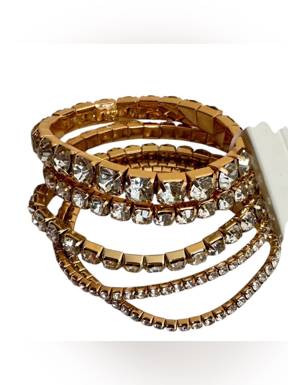 Boho A New Day Cupchain Rhinestone Stretch Bracelet Set of 5 NWT